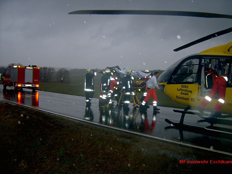 VU Neukirchen 01.03.07 - Per Hubschrauber ins Krankenhaus